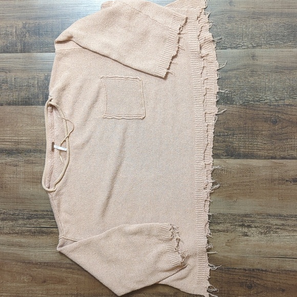 Free People Prism Solid Oversized Sweater Size Small in Tan - Picture 4 of 11